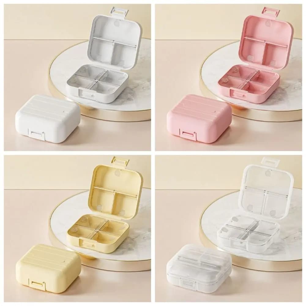 Durable Portable Jewelry Box Mini with Compartment Pill Case PP Lightweight Storage Box Ring