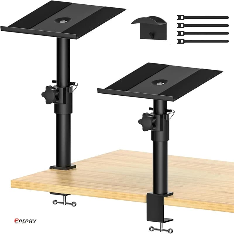 220mm-380mm XP-10R supporto audio universale in acciaio supporto per proiettore per altoparlante + staffa per cuffie clip di inclinazione ad alta regolazione 0-55mm scrivania