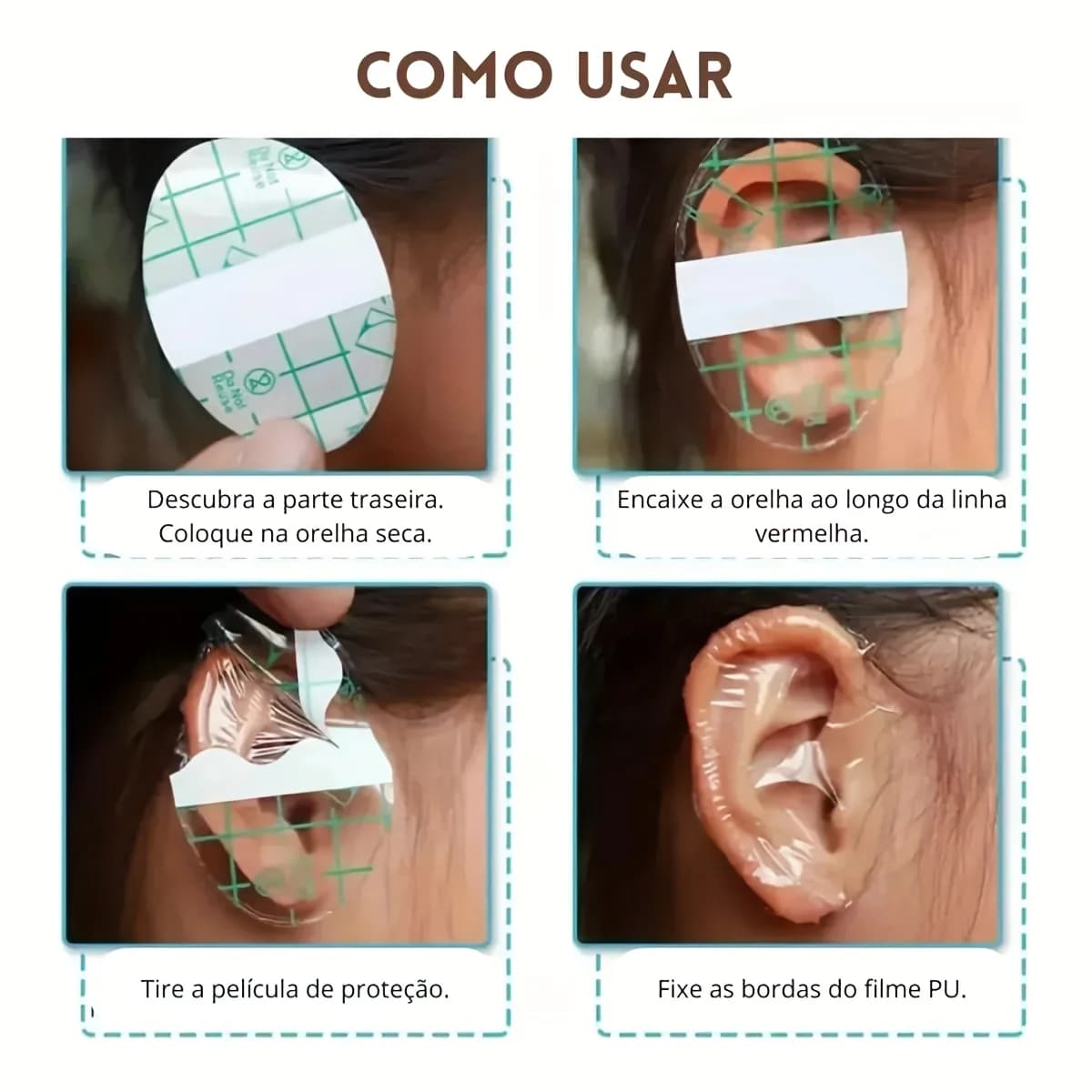 Invisible Transparent PU Film Shower Ear Covers, Preventing Water Ingress, Versatile Adhesive for Home Use, Snorkeling