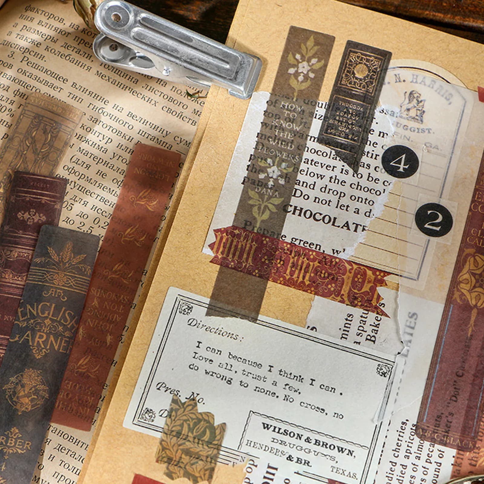 6 Sets Stickers Journal Book Hand Account Diary Vintage Retro Journaling Supplies Scrapbook Kit Reading Japanese for