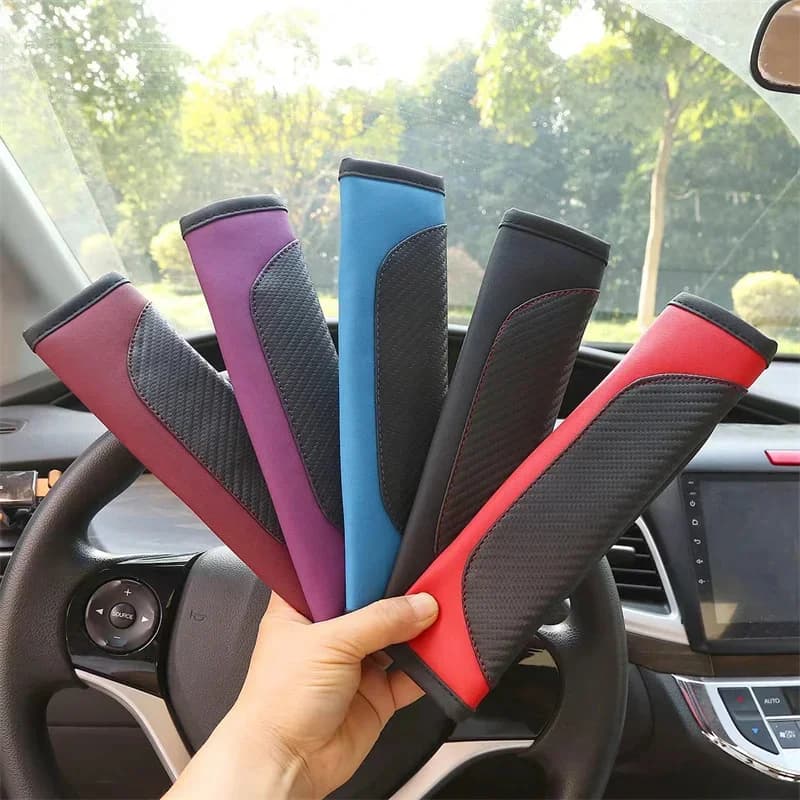 Accessori per Auto cintura di sicurezza cintura di sicurezza in pelle PU copertura per spalla protezione traspirante imbottitura per cintura di sicurezza interni Auto