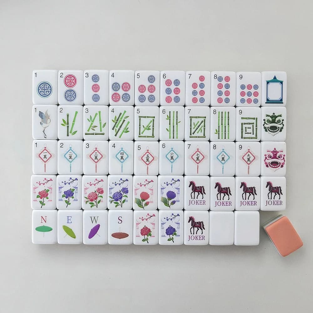 Premium Luxury Engraved Acrylic American Mahjong Tiles OMHJGO Portable Travel Mah Jongg Set Classic Board Game for Adults