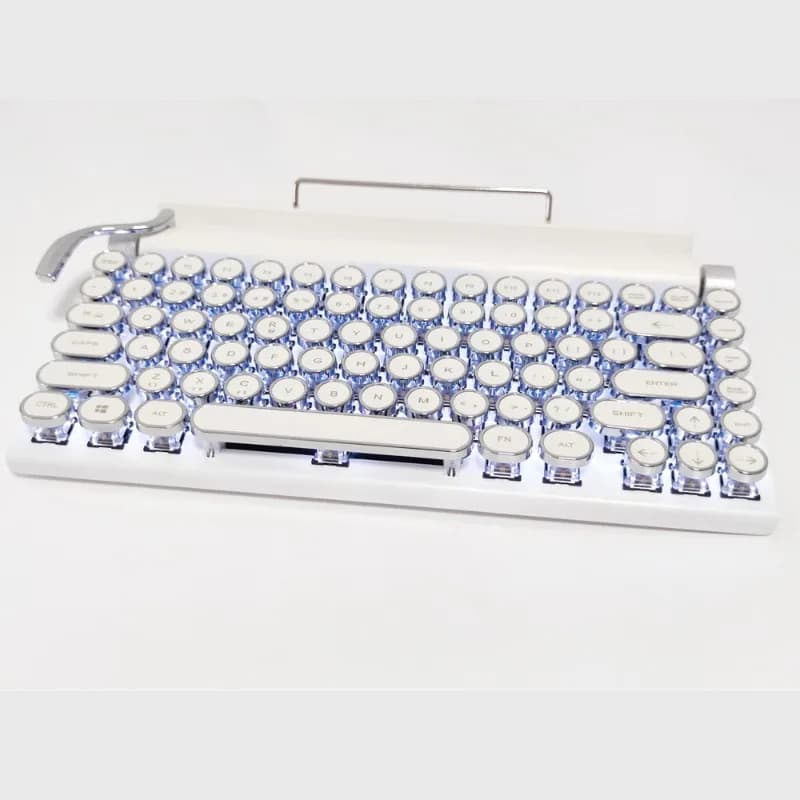 Typewriter Steampunk Wireless Bluetooth Dual Mode Mechanical Keyboard Computer Tablet iPad Mobile Phone Green Axis