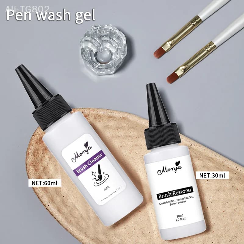 Detergente Professionale per Pennelli da Unghie 30/60ml, Sgrassatore Rapido per Acrilico, Gel UV, Smalto, Strumento per la Pulizia e la Cura delle Manicure