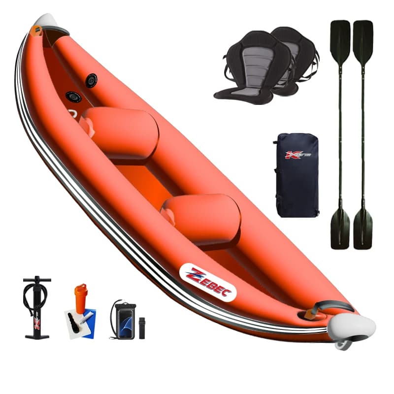 Kayak gonfiabili personalizzati di lusso per 2 persone con punto di goccia di nuovo arrivo con pagaia