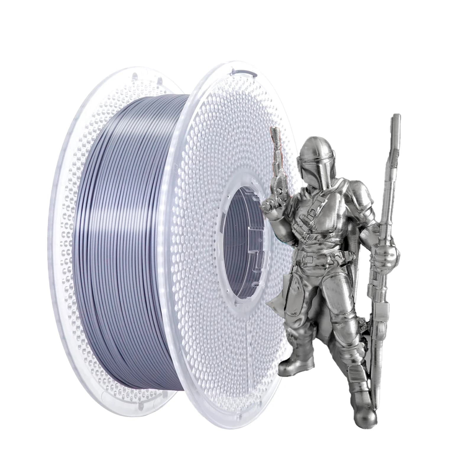 PLA thread in sparkly silver silk 1.75 mm 1 kg: smooth and shiny material compatible with 3D Bambu Lab printers, Creality, Anycubic