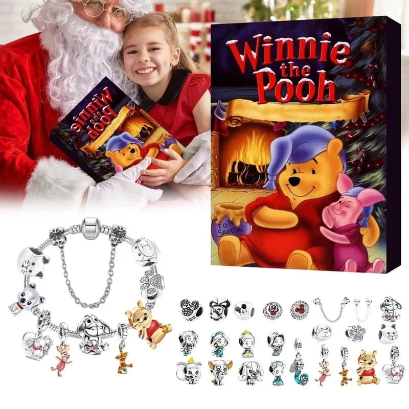 Stock Stitch Minnie Calendario dell'Avvento di Natale Braccialetti Calendario per il conto alla rovescia di 24 giorni Kit per la creazione di gioielli fai da te Regalo per bambini per gli amici