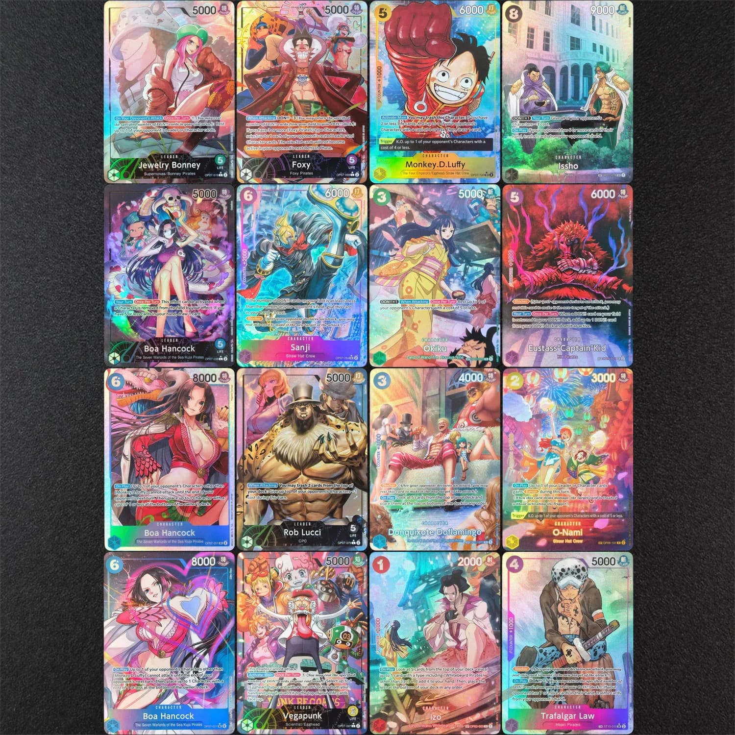 One Piece OPCG 2026 EN DIY Card Bonney Foxy Luffy Issho Hancock Sanji Okiku Kid Boa Rob Lucci Doflamingo O-Nami Vegapunk Izo Law