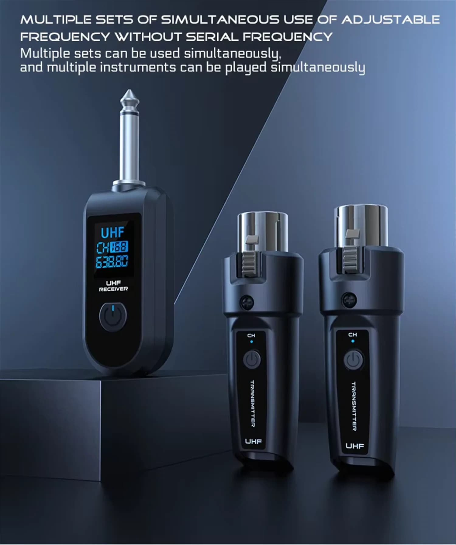GAW-MA18 Ricevitore per microfono cablato a wireless Trasmettitore adattatore per chitarra con microfono dinamico pick up