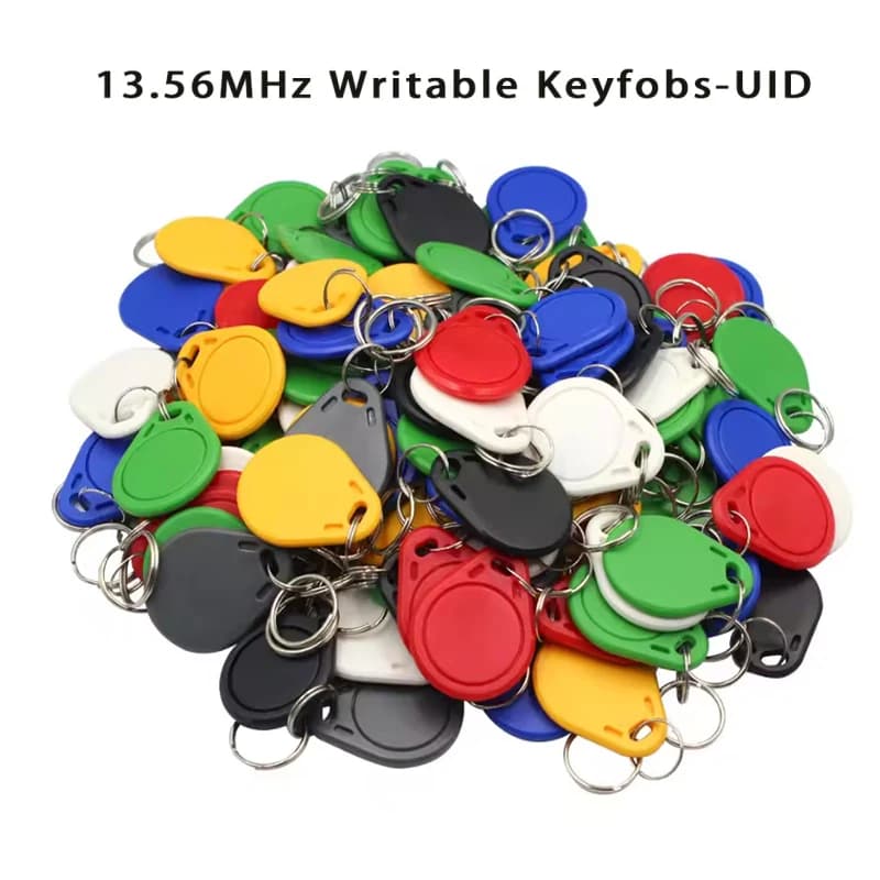 100 pz 13.56 MHz UID Modificabile Portachiavi RFID Portachiavi Token NFC Tag Riscrivibile IC Copia di Carta per il Controllo Accessi Presenza di Tempo