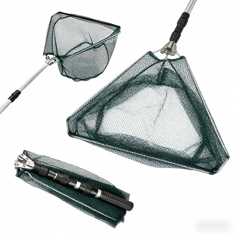 Attrezzatura da Pesca, Rete da Pesca Pieghevole 1.5-2.1m, Ultraleggera in Lega di Alluminio, Telescopica e Portatile