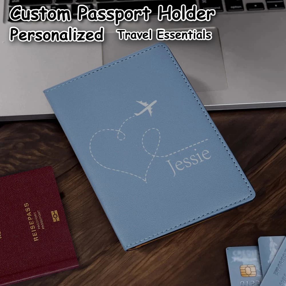 Porta passaporto personalizzato in PU a forma di aereo, custodia per passaporto, accessorio essenziale per viaggi e crociere, porta passaporti sottile e portatile per viaggiare