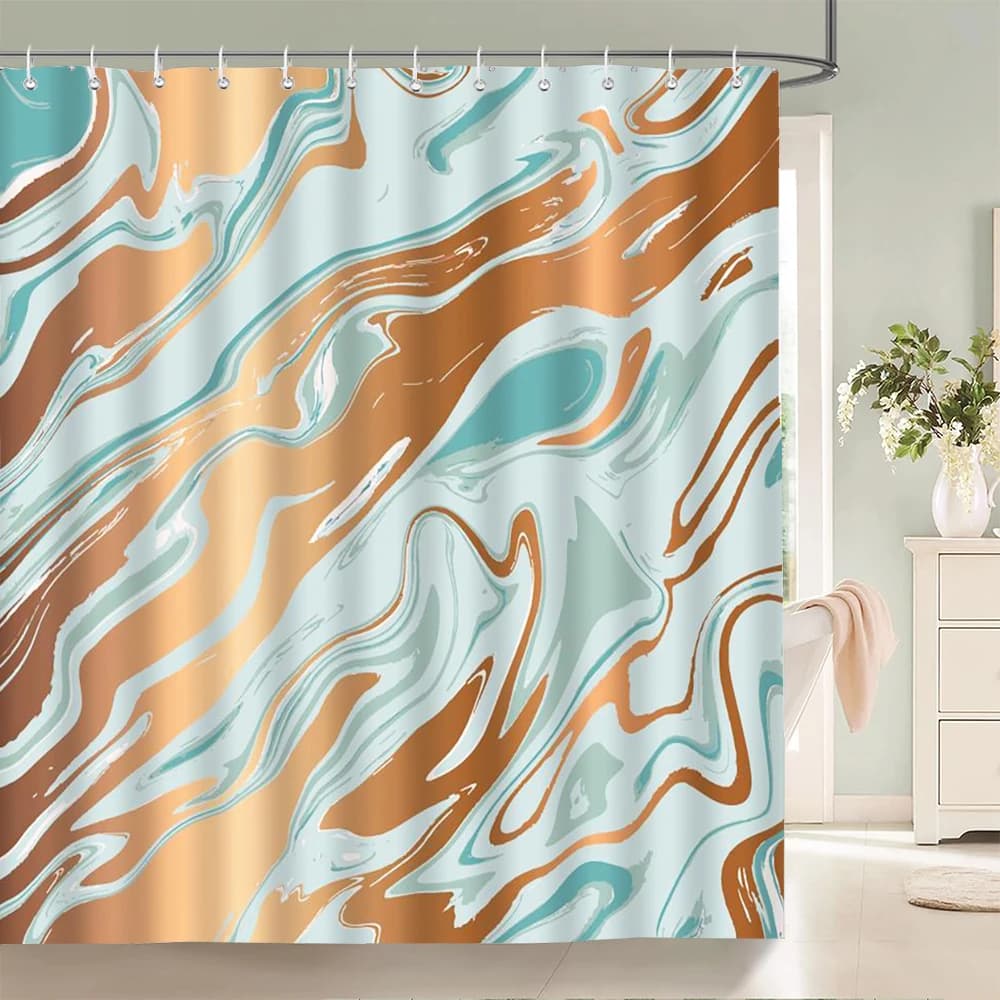 Tende da Bagno Moderne con Motivo Piastrelle in Ceramica, Impermeabili, Tende Doccia 3D in Tessuto con Ganci 180*180cm