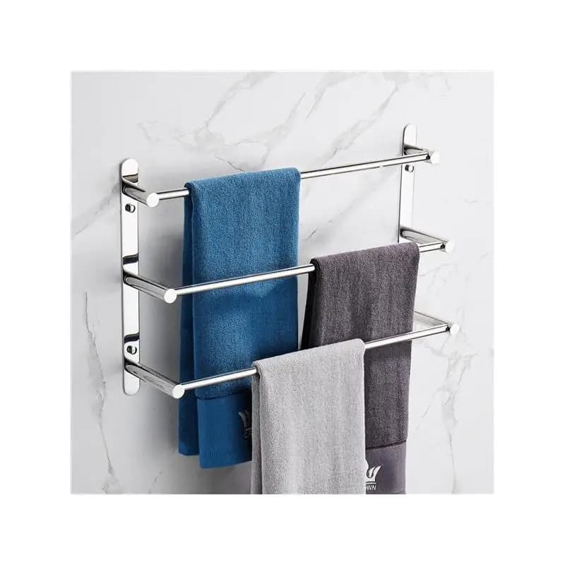 Portasciugamani a tre livelli Set di accessori da bagno con finitura a specchio lucidata a mano in acciaio inossidabile SUS304, 3 barre da 19,6 pollici