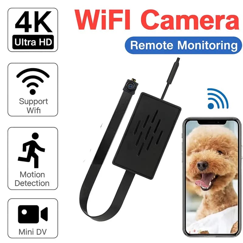 Kit Fai-da-Te per Mini Telecamera WiFi 4K – Visione Remota in Tempo Reale 2.0MP, Rilevamento Movimento, Controllo App, 2 Modelli Opzionali