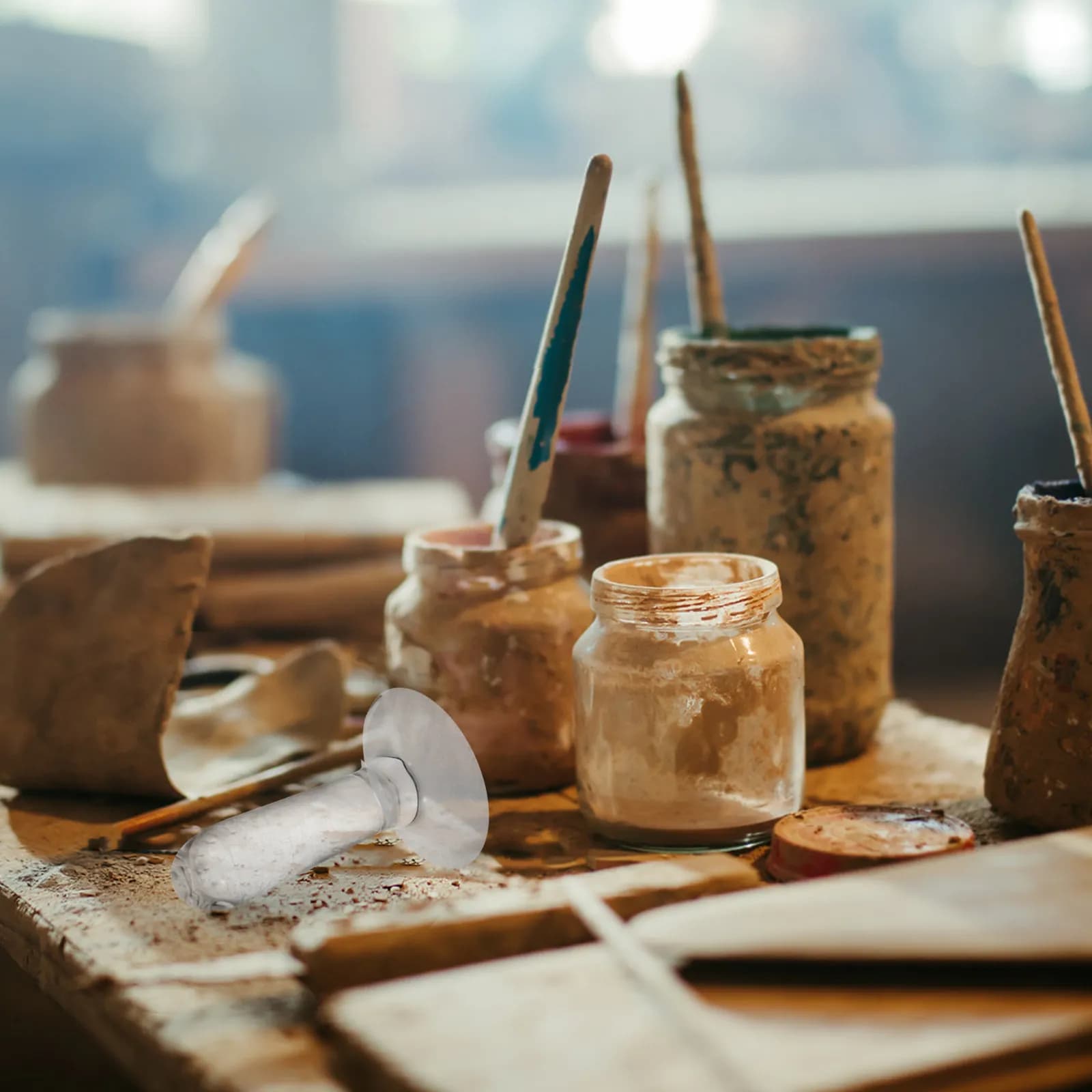 Mortaio in Vetro Trasparente per Macinare Pigmenti Minerali Essenziali per Acquerello e Pittura a Olio, Forniture Artistiche