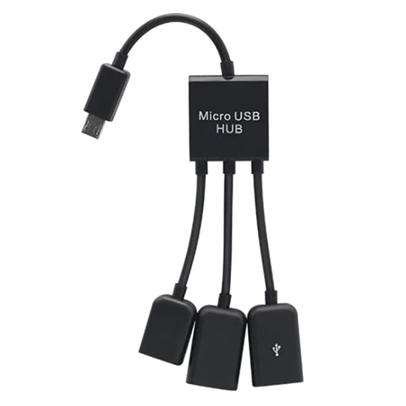 Adattatore 3 in 1 per Smartphone, Computer e Tablet: Hub USB a 3 Porte (Micro USB, Type-C) con Cavo OTG Doppio USB 2.0 da Maschio a Femmina
