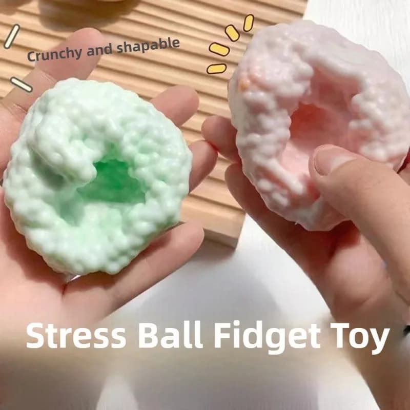 Palla antistress squishy croccante Giocattolo sensoriale a doppia struttura per alleviare l'ansia - Esercizio per le mani agitarsi Rilassarsi Focus ADHD Regalo per bambini adulti