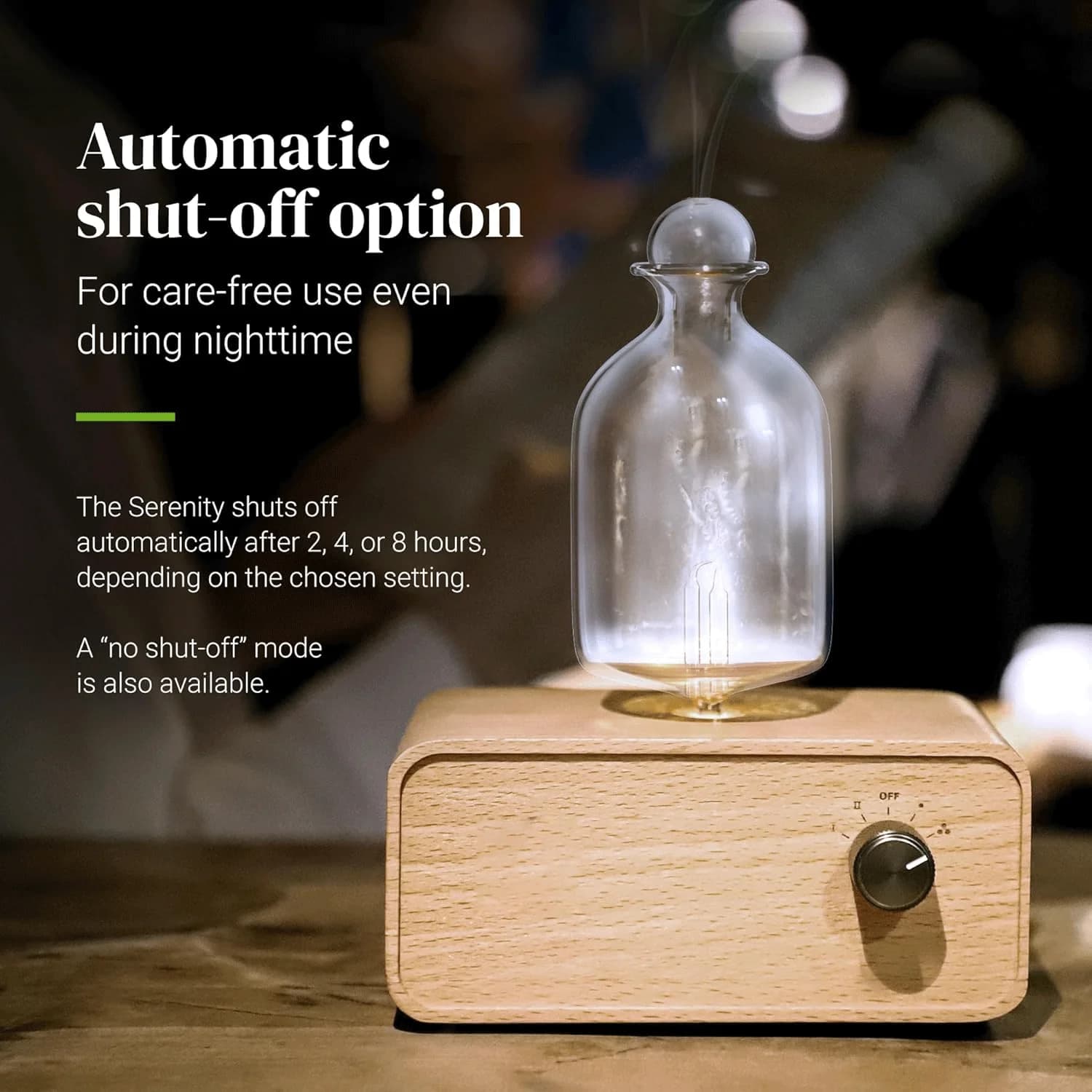 Diffusori nebulizzanti di oli essenziali per aromaterapia - Diffusore a batteria Diffusore di oli in legno e vetro per l'home office