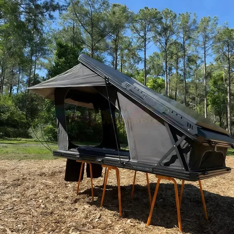 Car camping tent aluminum hard shell roof tent with solar panels