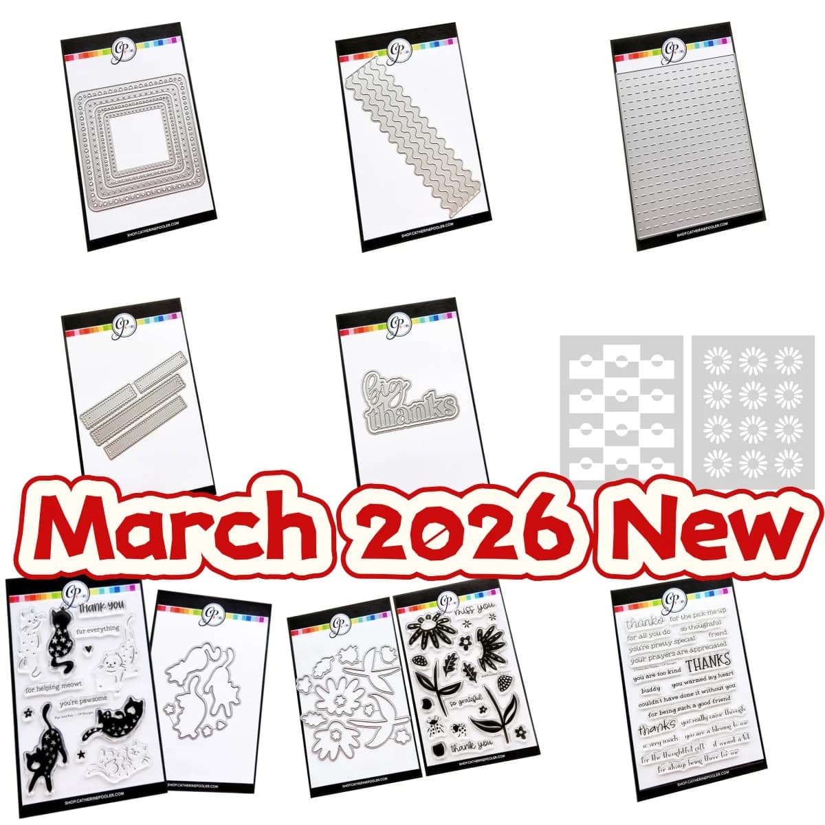 Nuovi Stampi in Metallo con Motivi Floreali e Gatti per Scrapbooking, Decorazione Diari e Template per Embossing - Marzo 2026