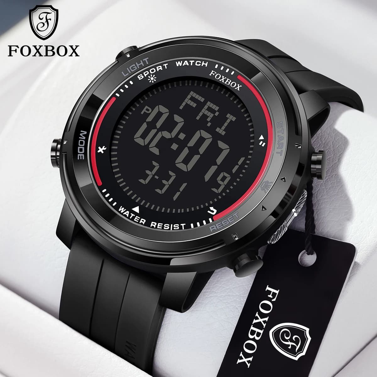 LIGE Digital Watches Sport LED Flashlight Wristwatches Waterproof men's watch 50 m Digital light chronometer Military watch for men