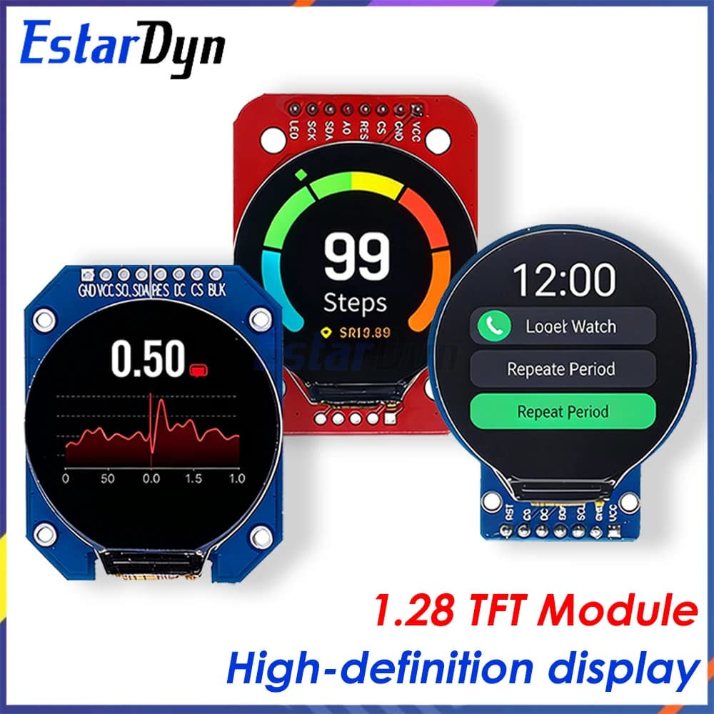 TFT Display 1.28 Inch TFT LCD Display Module Round RGB 240*240 GC9A01 Driver 4 Wire SPI Interface 240x240 PCB