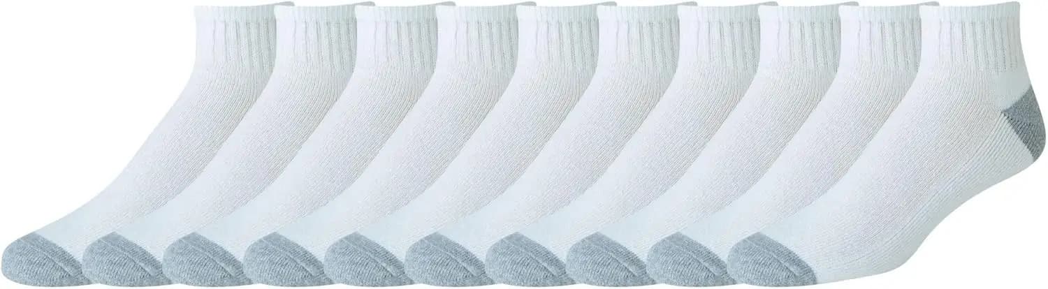 Calzini corti da uomo in cotone, imbottiti, traspiranti, confezione da 10