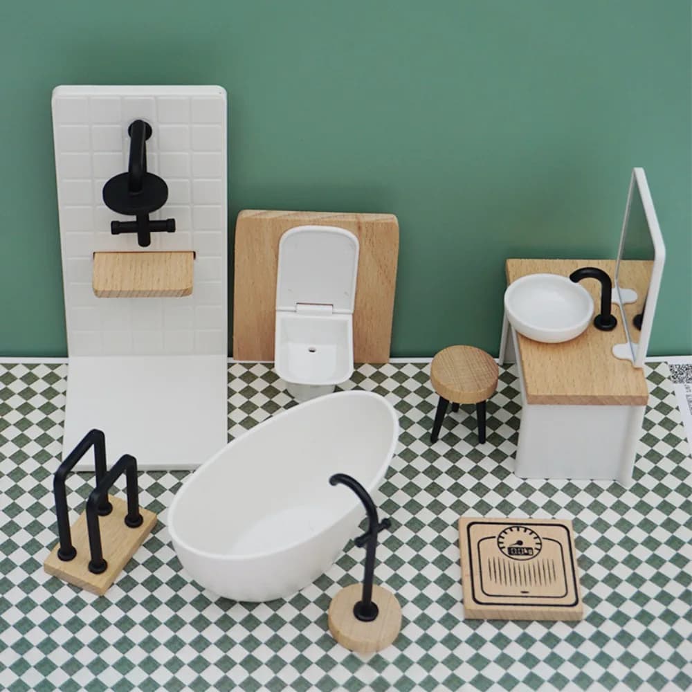 1:12 simulazione casa delle bambole giocattolo da bagno lavabo bianco casa delle bambole 1/12 simulazione casa delle bambole modello di toilette mobili in miniatura