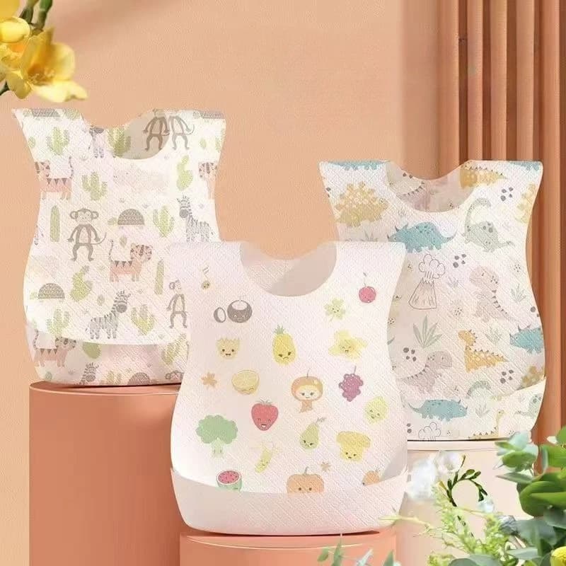 Bavaglini monouso per bambini, 10/30/50 pezzi, bavaglini impermeabili per l'alimentazione dei bambini, accessori portatili per neonati