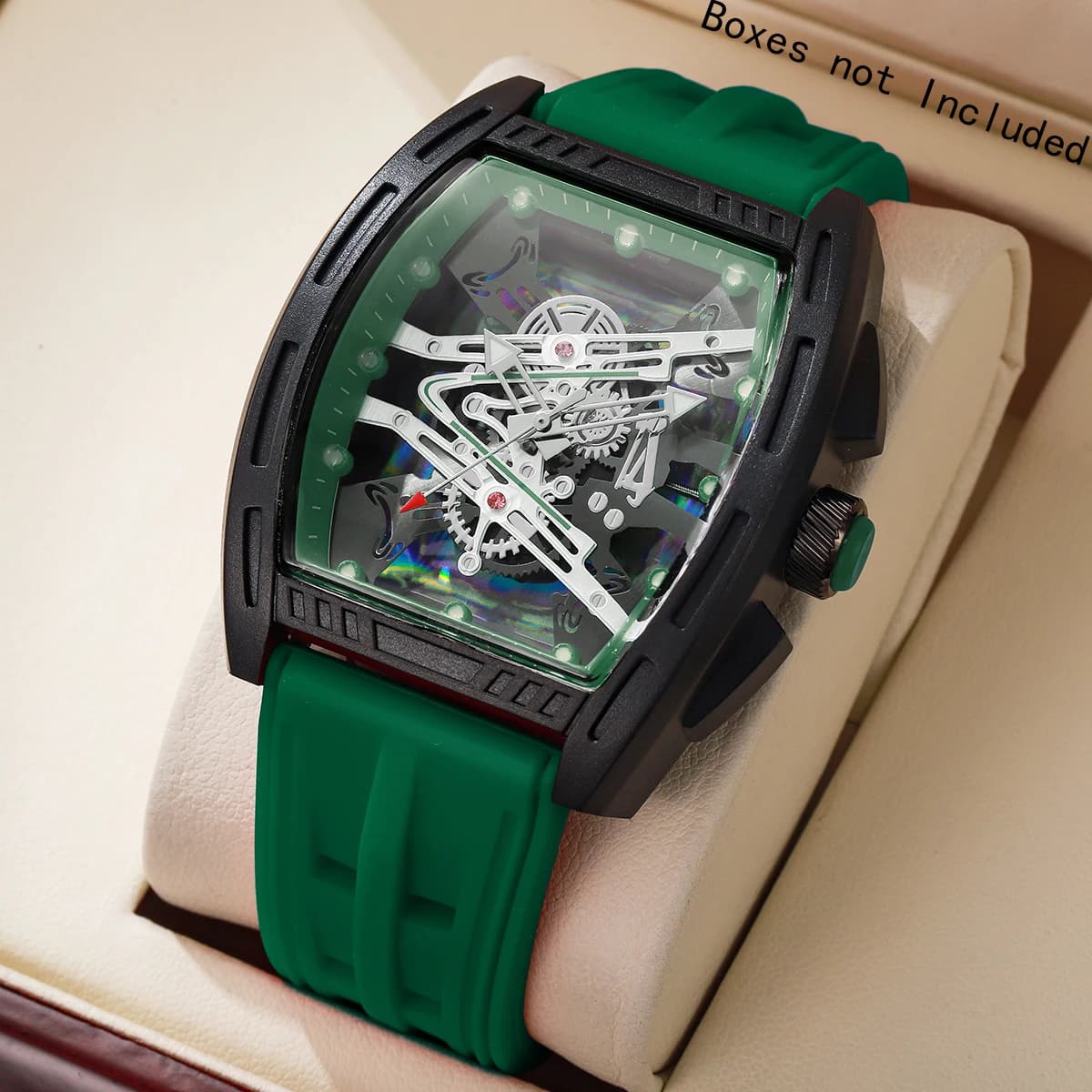 Orologio da uomo al quarzo con quadrante grande alla moda, cinturino in silicone casual, orologio sportivo da polso per uomo, orologio da uomo, regalo (senza scatola)
