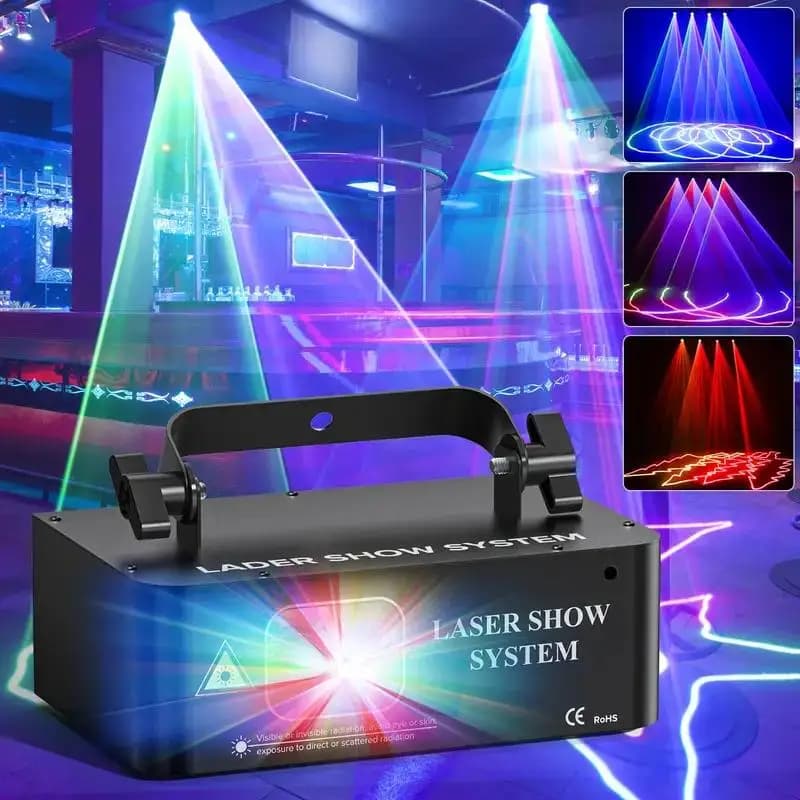 Proiettore Animato DMX512 a Colori Completi, Luce da Palco in Ferro con Controllo Vocale a Foro Singolo per Feste, Night Club, DJ, Luci Laser da Ballo