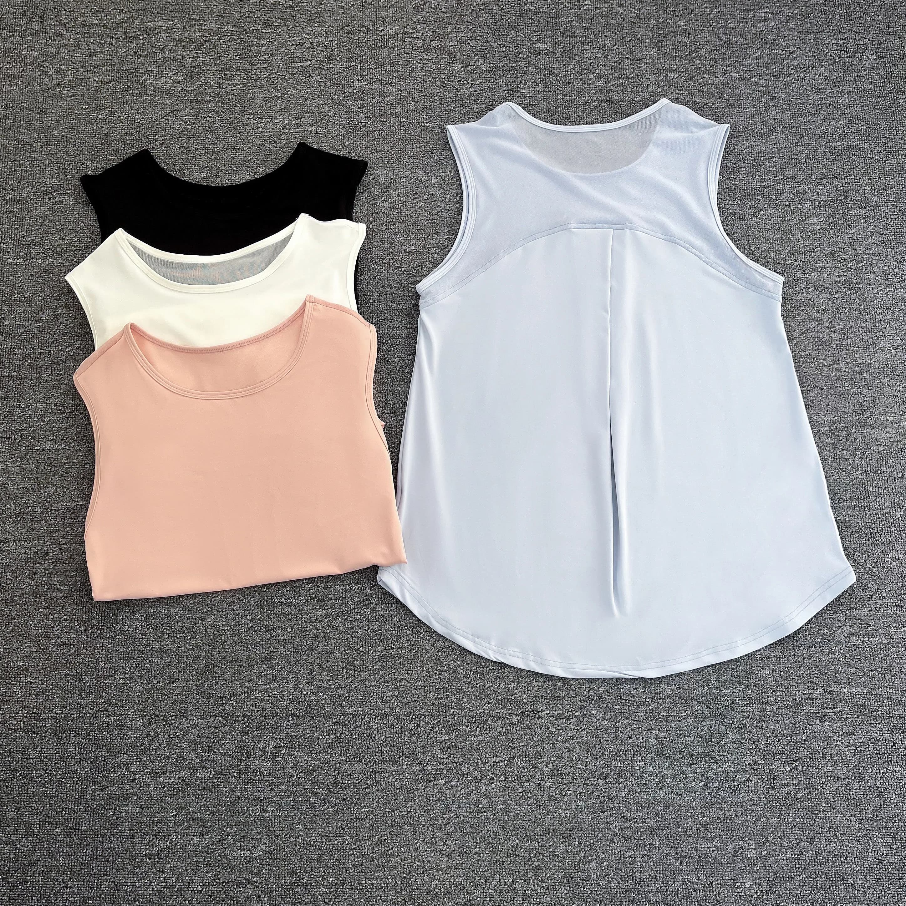 Canotta sportiva da donna in rete dimagrante allentata nuova canotta da yoga allenamento estivo fitness senza maniche da indossare all'esterno