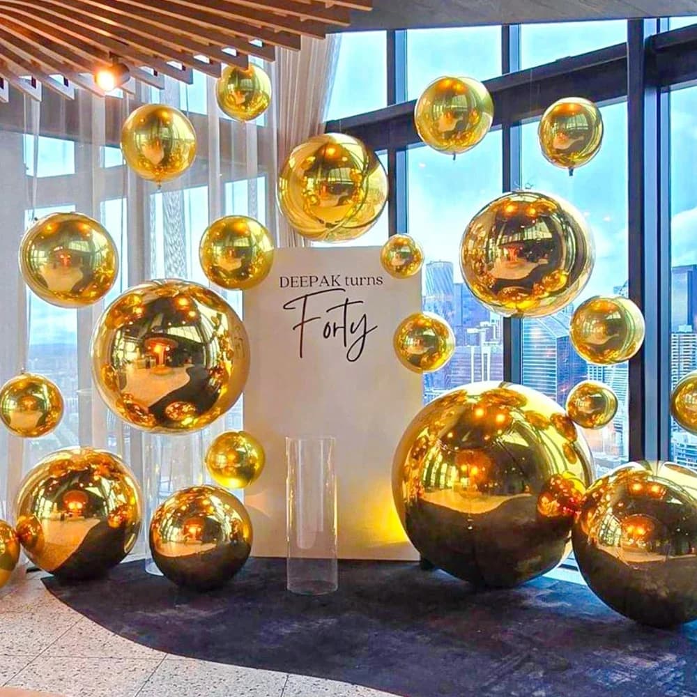 Palloncini foil 4D, grandi palloncini circolari olografici in oro argento, per San Valentino, compleanni, addio al nubilato, matrimoni