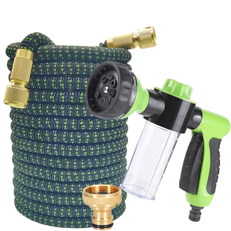 Garden expansion irrigation pipe, equipped with high pressure foam water gun, garden water pipe, cleaning products