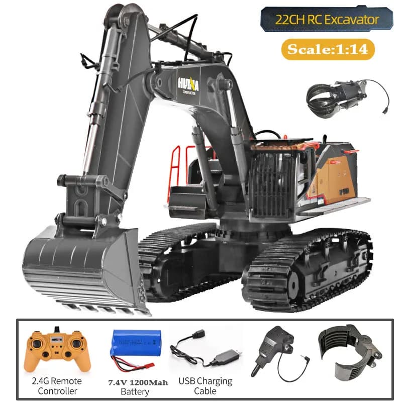 HUINA 1592 Camion Escavatore in Lega 1/14 RC Auto Radiocomandata 2.4G Modello di Veicolo di Ingegneria 22CH Auto Elettrica Giocattoli per Bambini per I Ragazzi