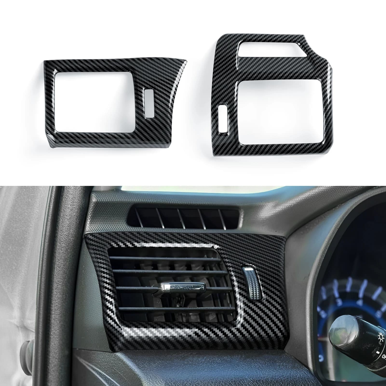 Per Toyota 4Runner (2010-2024). Pannello Laterale delle Bocchette d'Aria della Console Centrale dell'Auto. Adesivo per interni in fibra di carbonio Accessori con finiture in ABS
