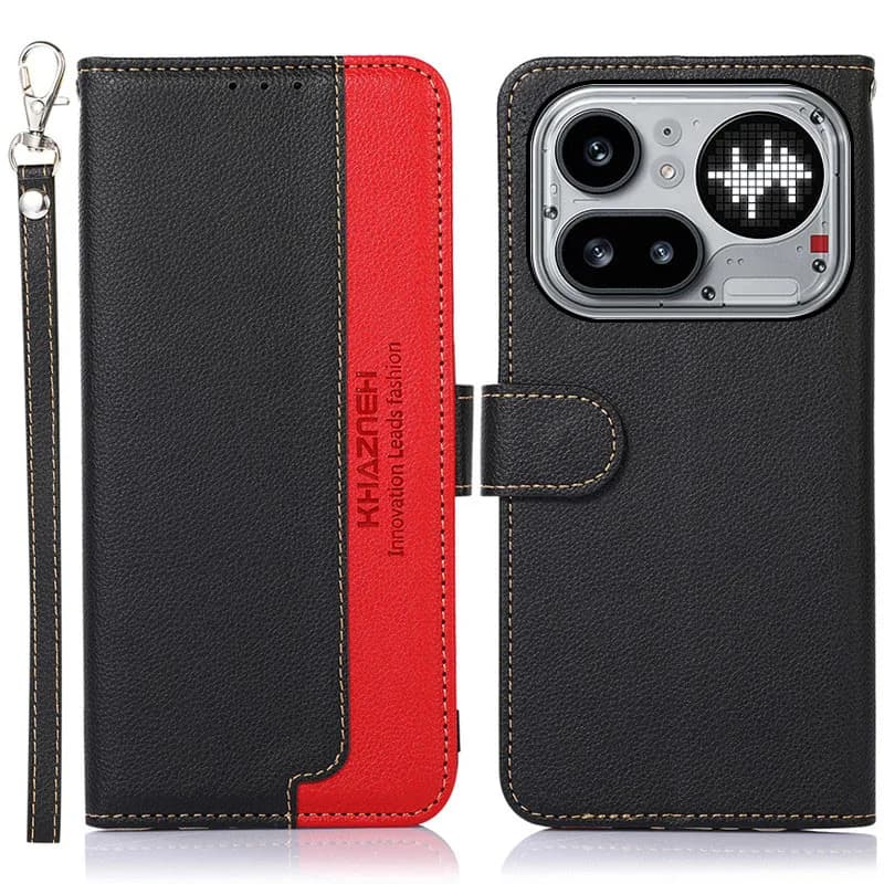 Custodia a portafoglio in pelle bicolore antiurto con slot per carte RFID per Nothing CMF Phone 4a 3a Lite 2 1 Pro 3 2a Plus