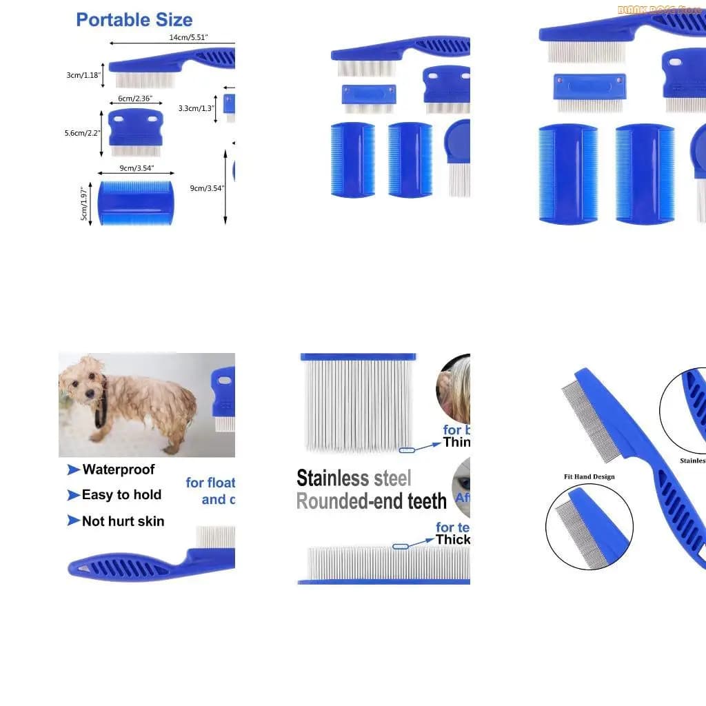 K1AE Pettine antipulci Pettine antimacchia per animali domestici Pettini per cani per toelettatura gatti Pettine galleggiante