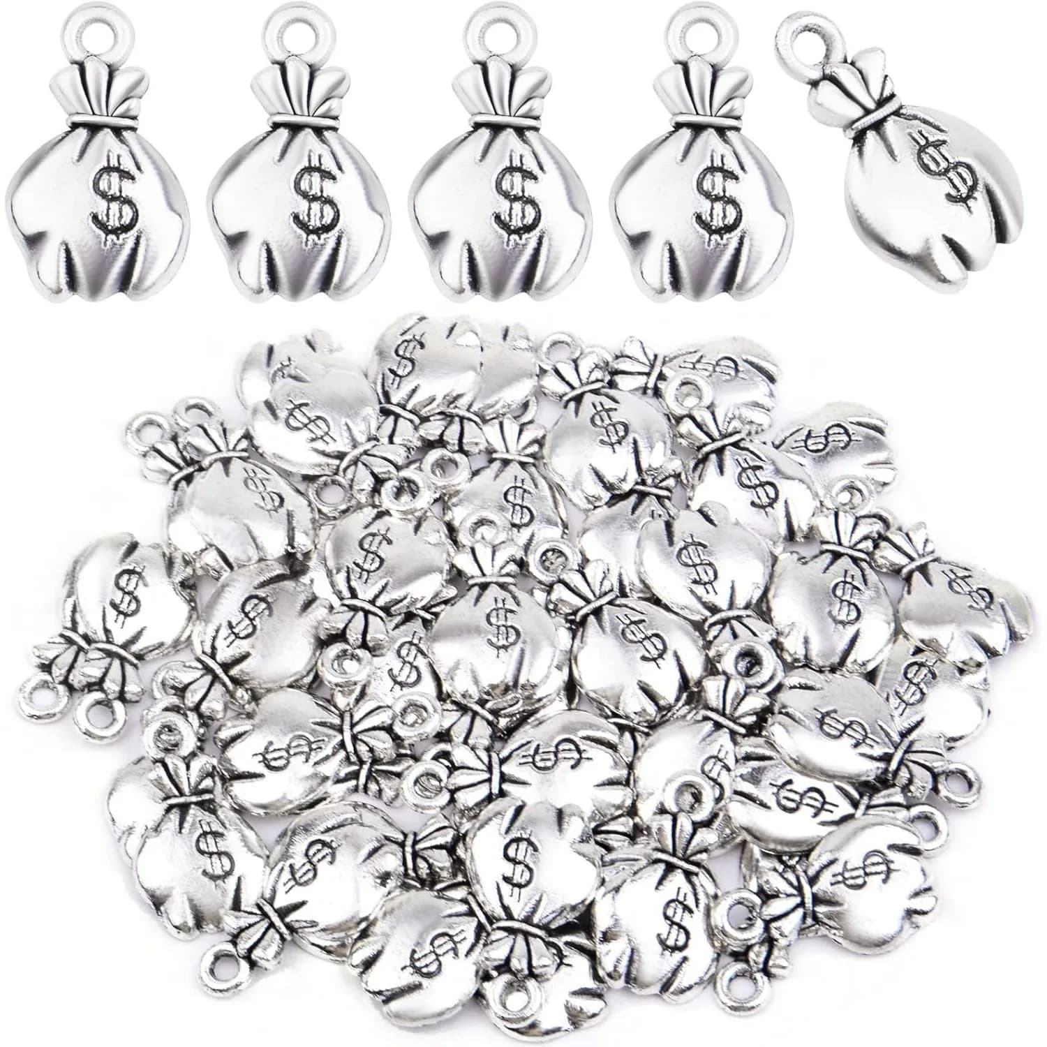 50 pieces of pendants with american dollar sign, alloy, for money bags, pendants, jewelry, necklace accessories, diy bracelets