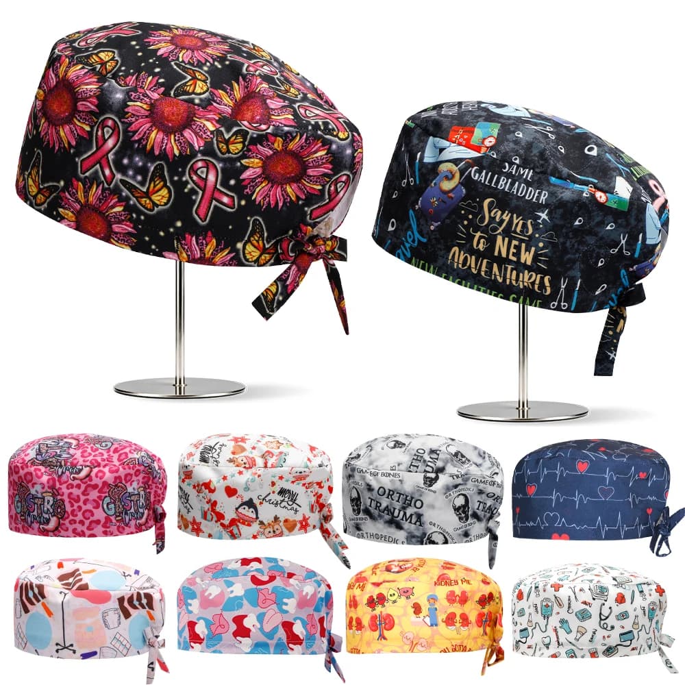 Cappelli Estivi da Lavoro per Uomo, per Dottori, Infermieri, Dentisti, Cappello Medico Elasticizzato per Capelli Corti F1350