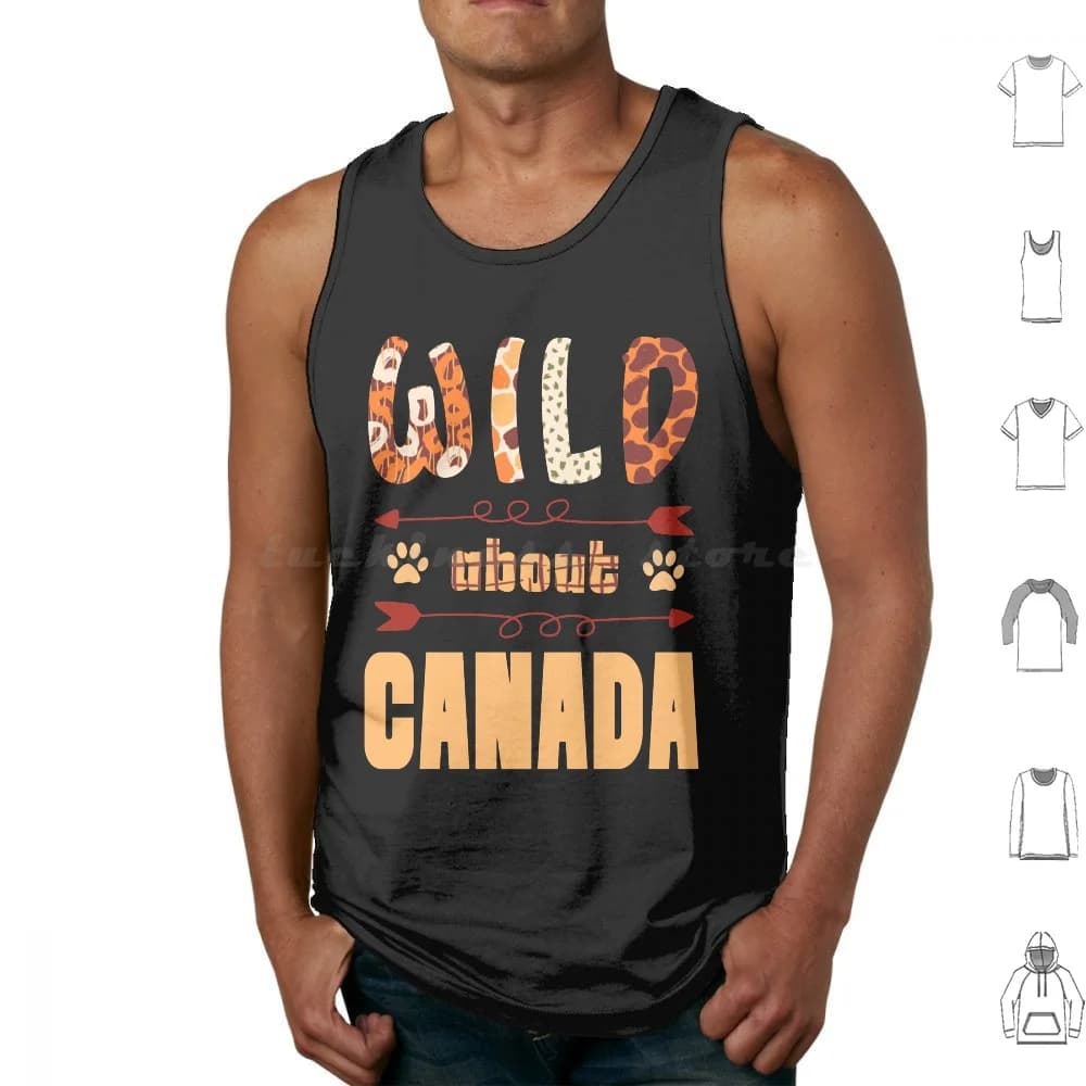 Wild About Canada Arrows Paw Print Animal Pattern Tshirt Tank Tops Print Cotton Wild About Canada Arrows Paw Animal