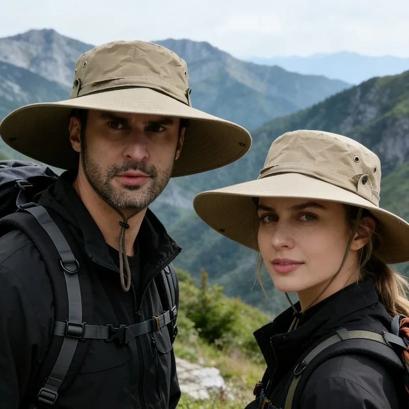 Nuovo Cappello da Pesca con Protezione Solare, Traspirante in Rete per Campeggio ed Escursionismo, Anti-UV, Cappello da Montagna, Cappello Panama da Uomo