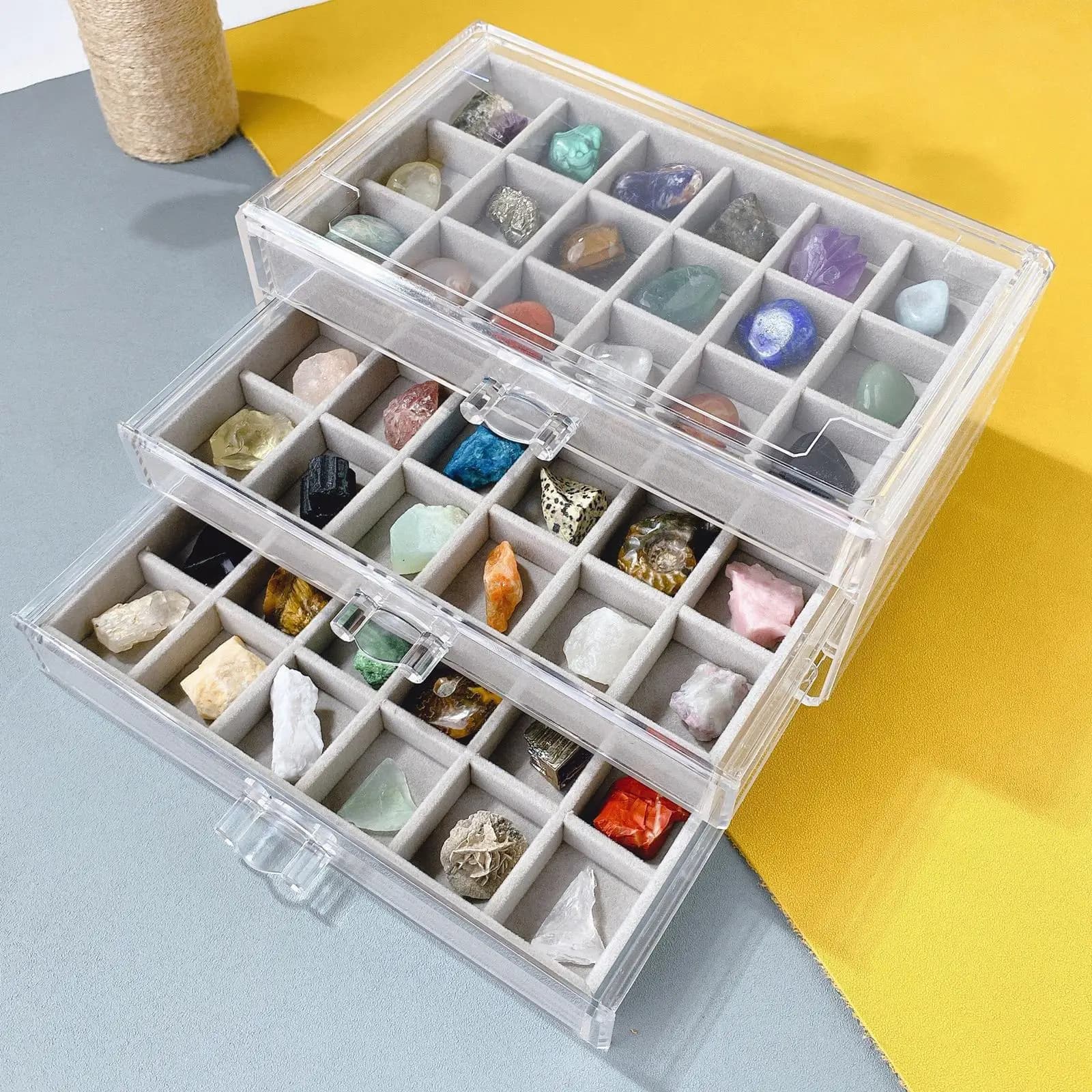 Rock and Mineral Educational Collection, Educational Toy, Geology Science Stem Toys Ornament for Children Girls Birthday Gift