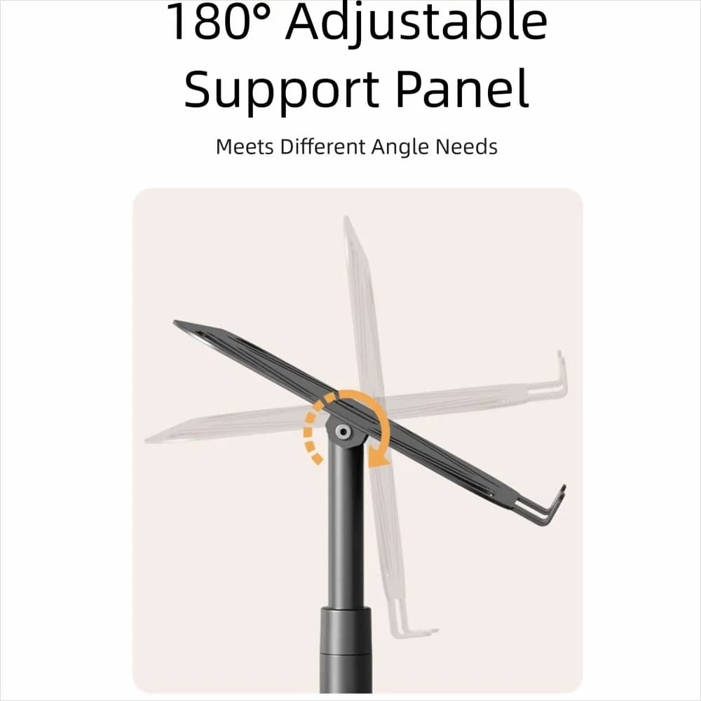 Supporto per Laptop Regolabile in Altezza e Rotante, Base Antiscivolo, Design Ventilato, Supporto Regolabile per Tablet, Visualizzazione Confortevole, Design Traforato