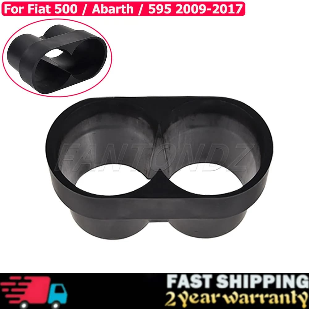 Portabicchieri Doppio per Console Centrale Auto, Compatibile con Fiat 500 Abarth 595 2009-2017, Organizzatore per Bevande, Accessori Interni