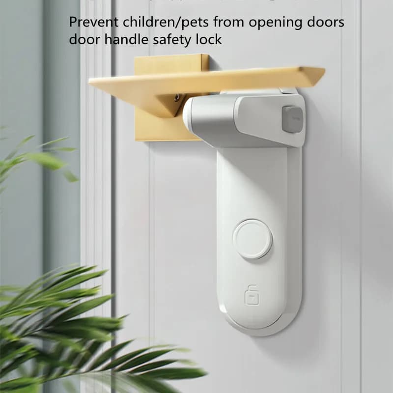 Sicurezza per bambini protezione della serratura della maniglia della porta del bambino serratura della maniglia della porta della stanza dell'animale domestico installazione facile senza punzonatura