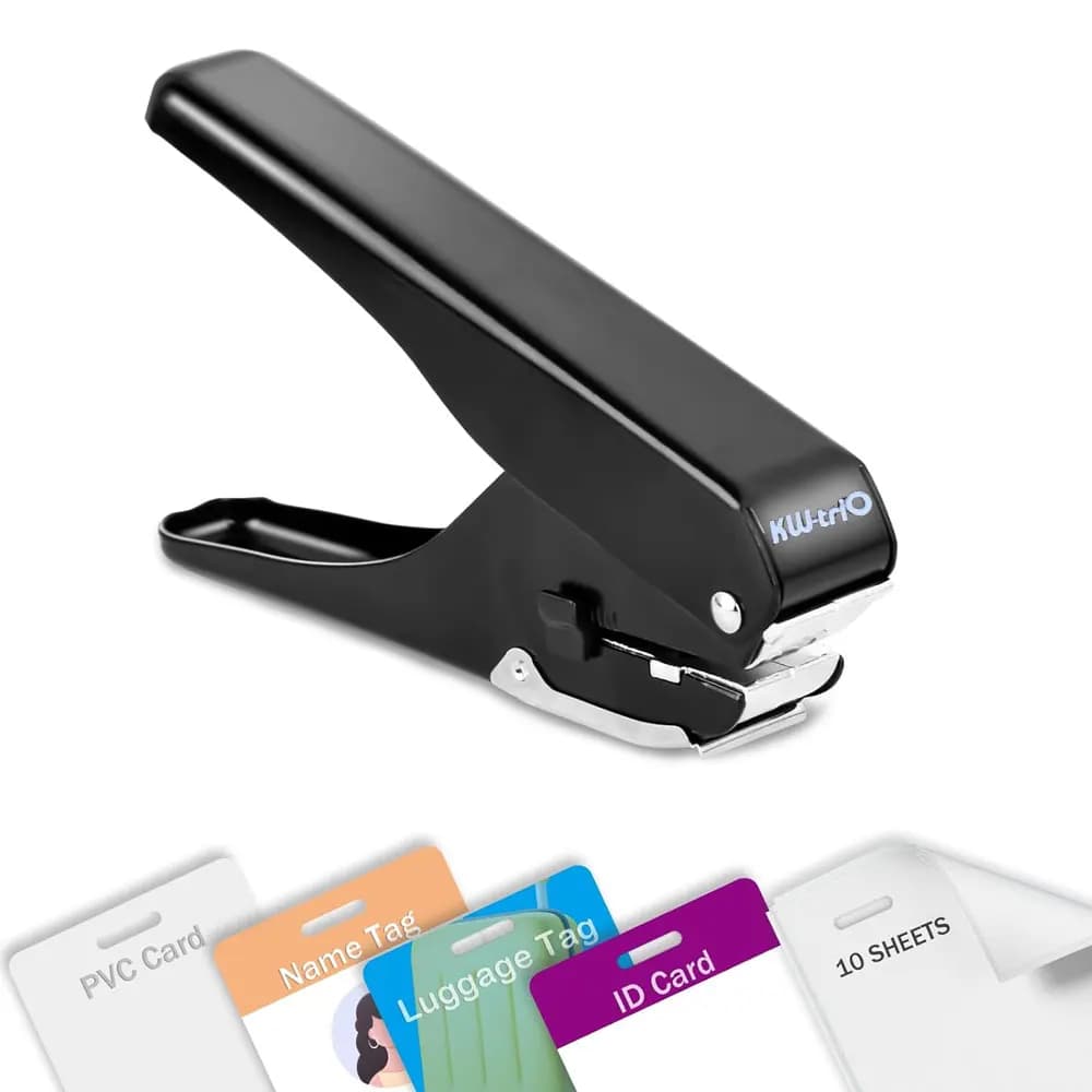 Perforatore manuale per carte, perforatore per carte interamente in metallo, strumento per la perforazione e la creazione di fessure per carte d'identità in PVC, etichette per bagagli e targhette nominative