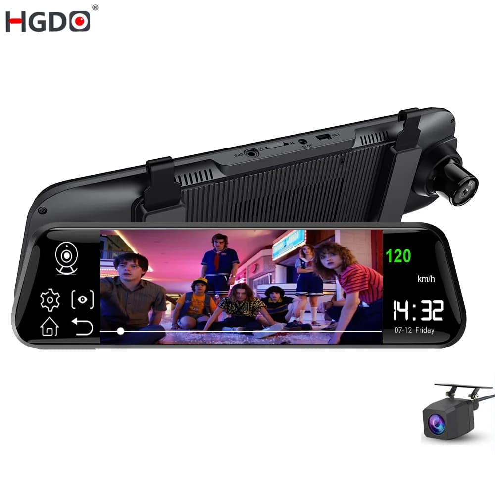 HGDO 10 ''4G Android Dash Cam with Slot SIM mirror FHD 1080P WiFi car camera Recorder GPS navigation video recorder
