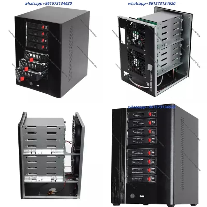 Bestselling 1pcs NAS Chassis 8-HDD Aluminum Alloy Panel SATA Backplane for Home Storage Cloud IPFS Star Server ITX Small